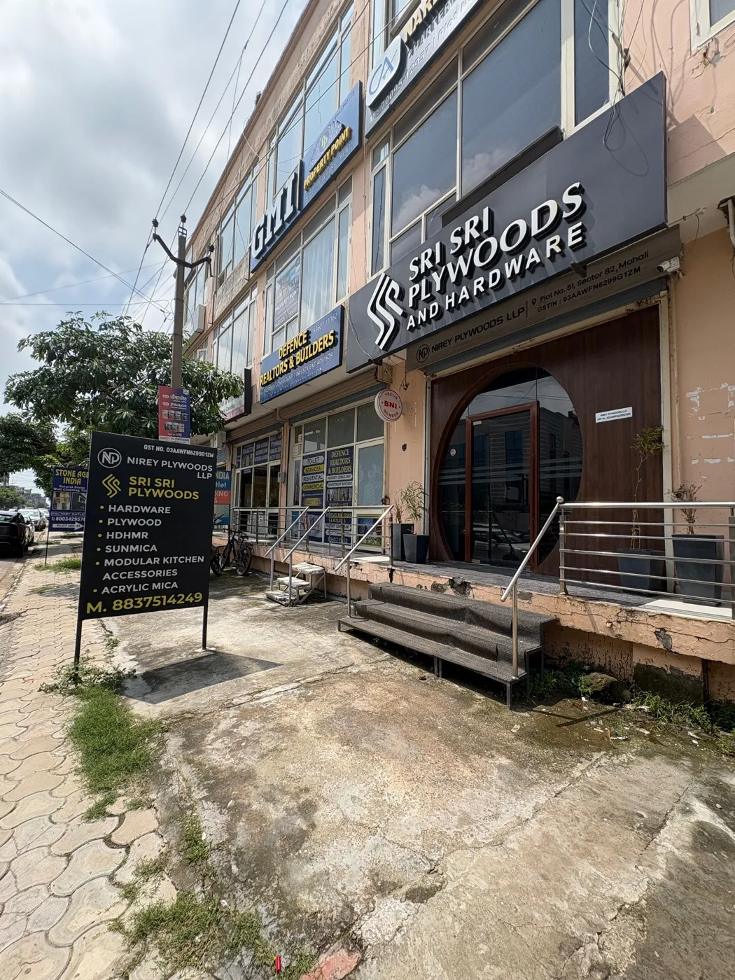 Sri Sri Plywoods and Hardware showroom building, Sector 82, JLPL Industrial Area, Mohali